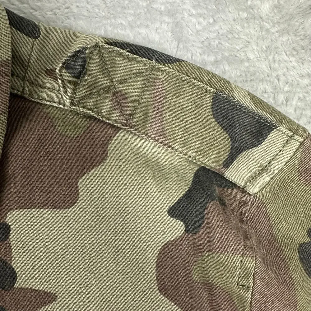 Sanctuary Camouflage Camo Utility Jacket Grunge Military Cargo Field Coat - S